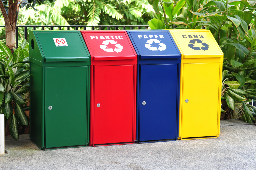 Recycle bins ready for use