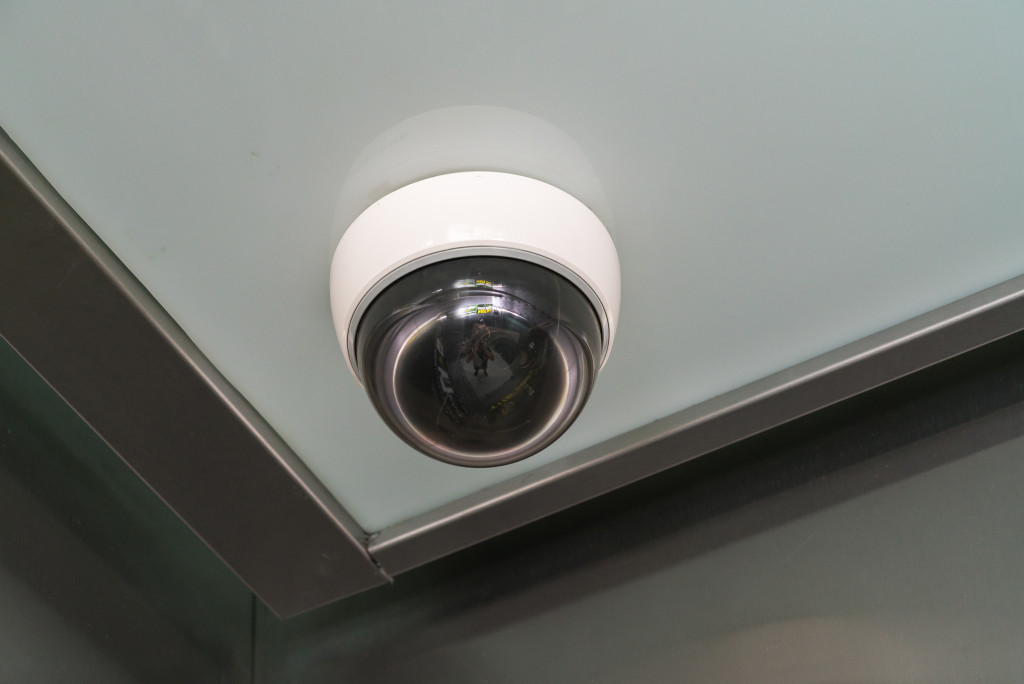 CCTV camera on ceiling